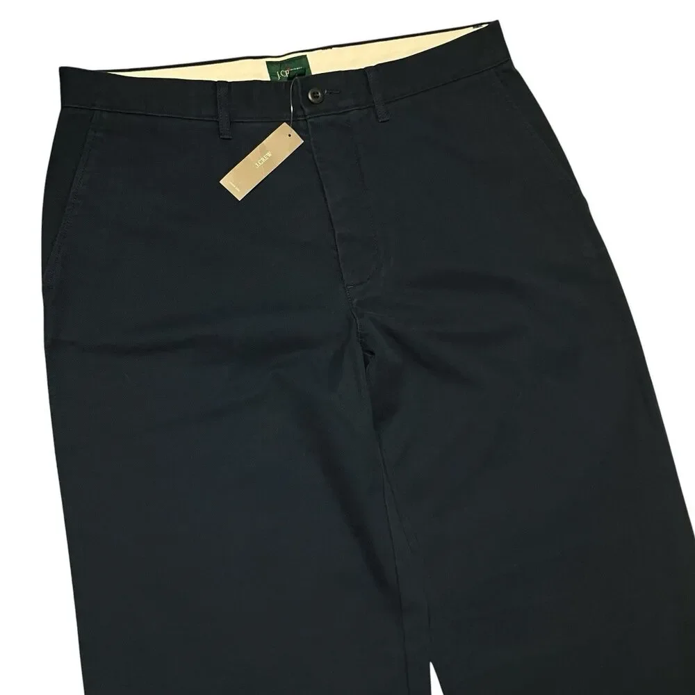 J Crew Pants Mens 32x34 Navy Cotton Classic Chino‎ Straight Casual Preppy BE611